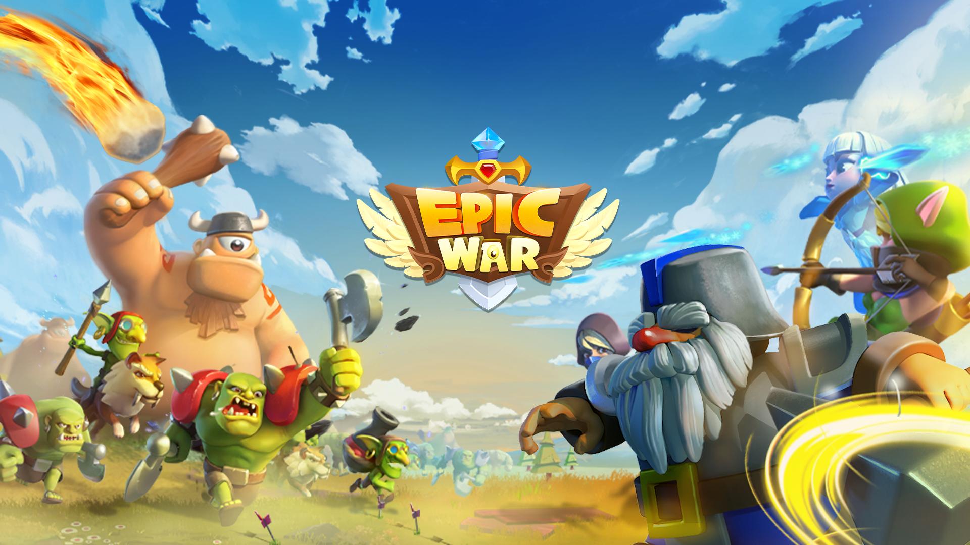 Discovery splash banner for Epic War Official Discord server