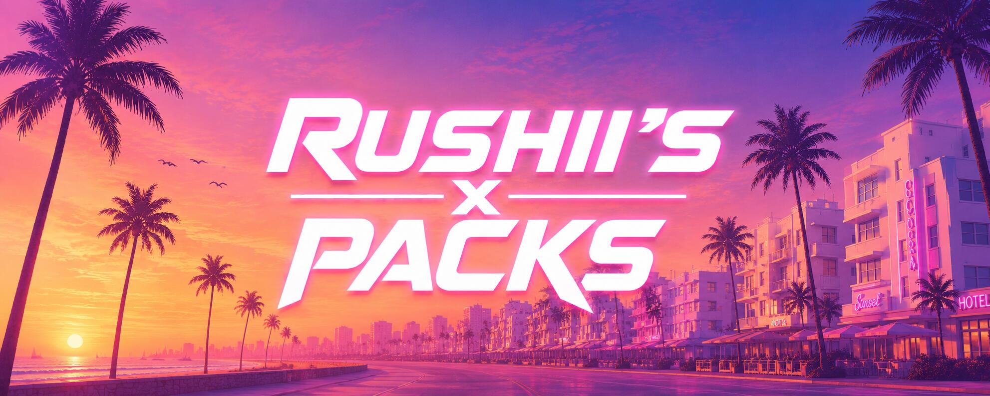 Discovery splash banner for Rushii’S x Packs Discord server