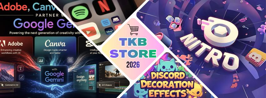 Discovery splash banner for TKB STORE Discord server