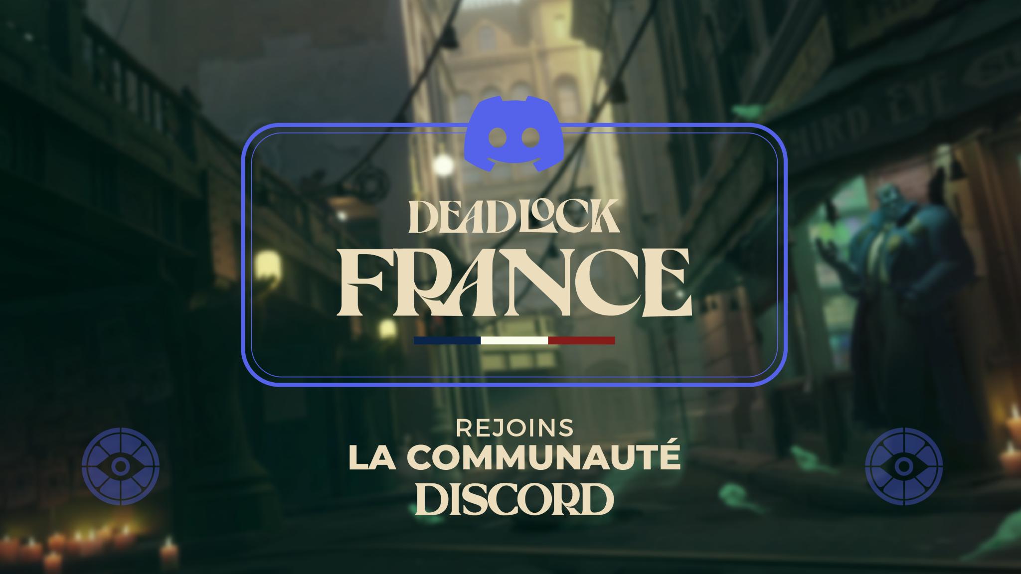 Discovery splash banner for Deadlock France Discord server