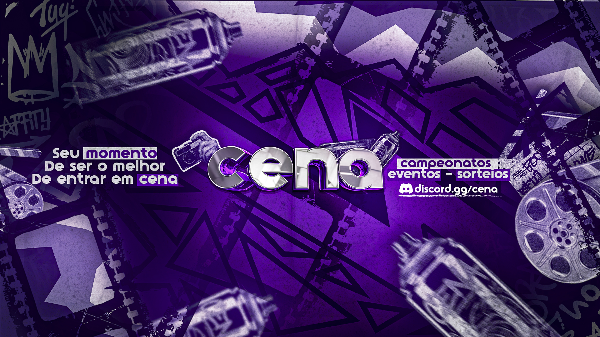 Discovery splash banner for CENA 💜 Call 24/7 • Amizades • Conversar • Brasil • Jogos • Roblox • Freefire • BR • Vava Discord server