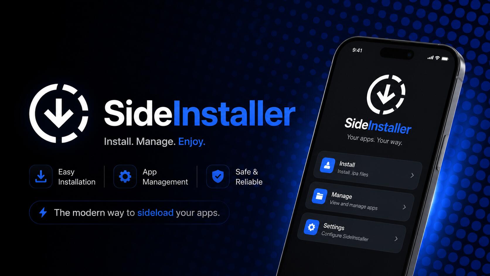 Discovery splash banner for SideInstaller Discord server
