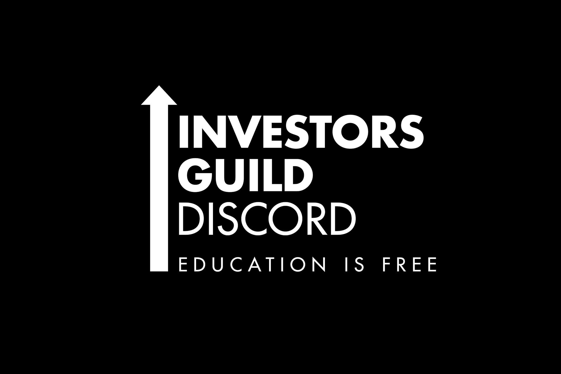 Discovery splash banner for Investors Guild (Education Is Free) Discord server