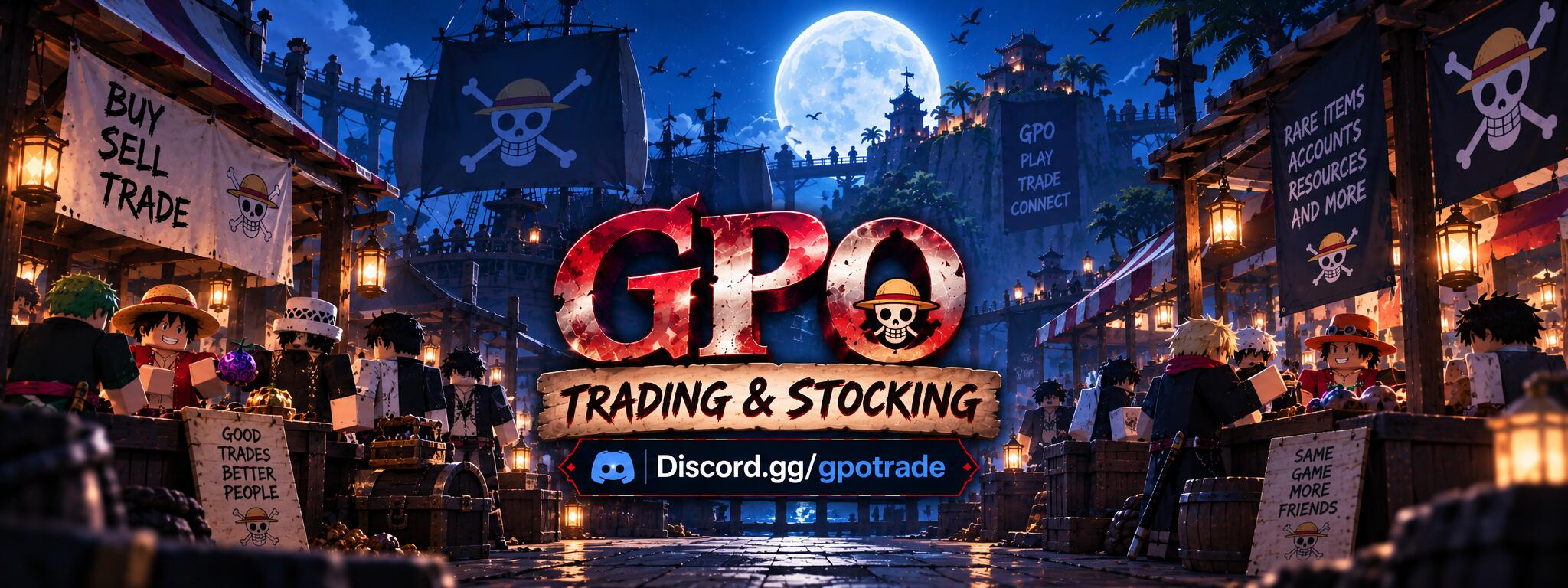 Discovery splash banner for GPO - Grand Piece Online | Trade Hub & Value Discord server