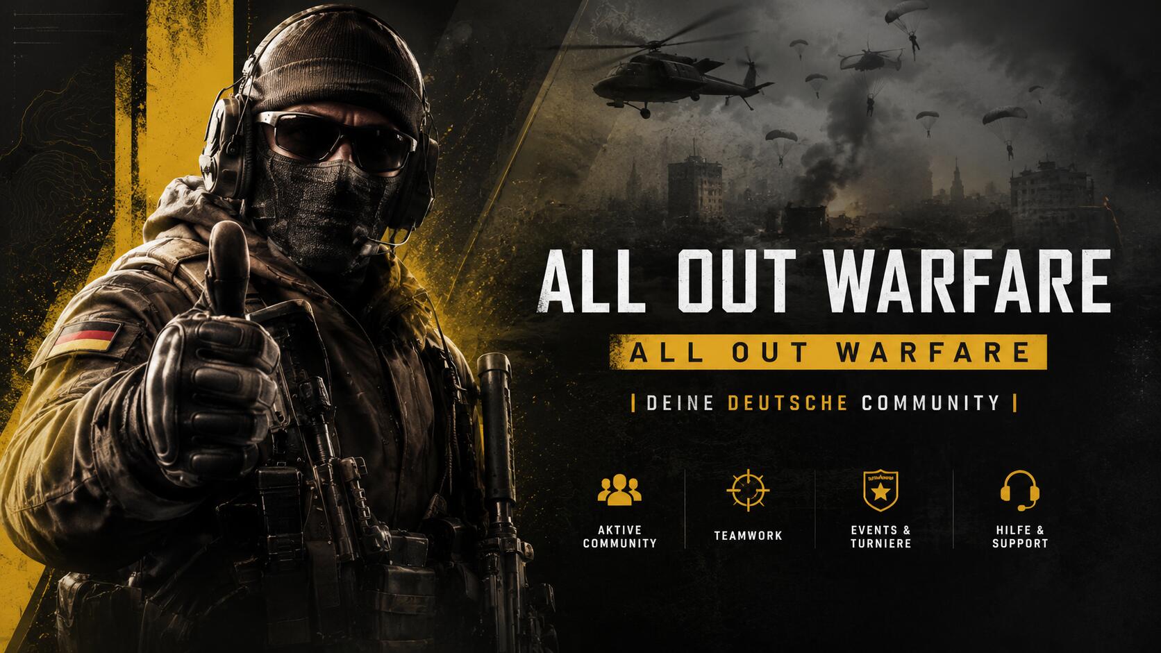 Discovery splash banner for Wardogs - Deutsch Discord server