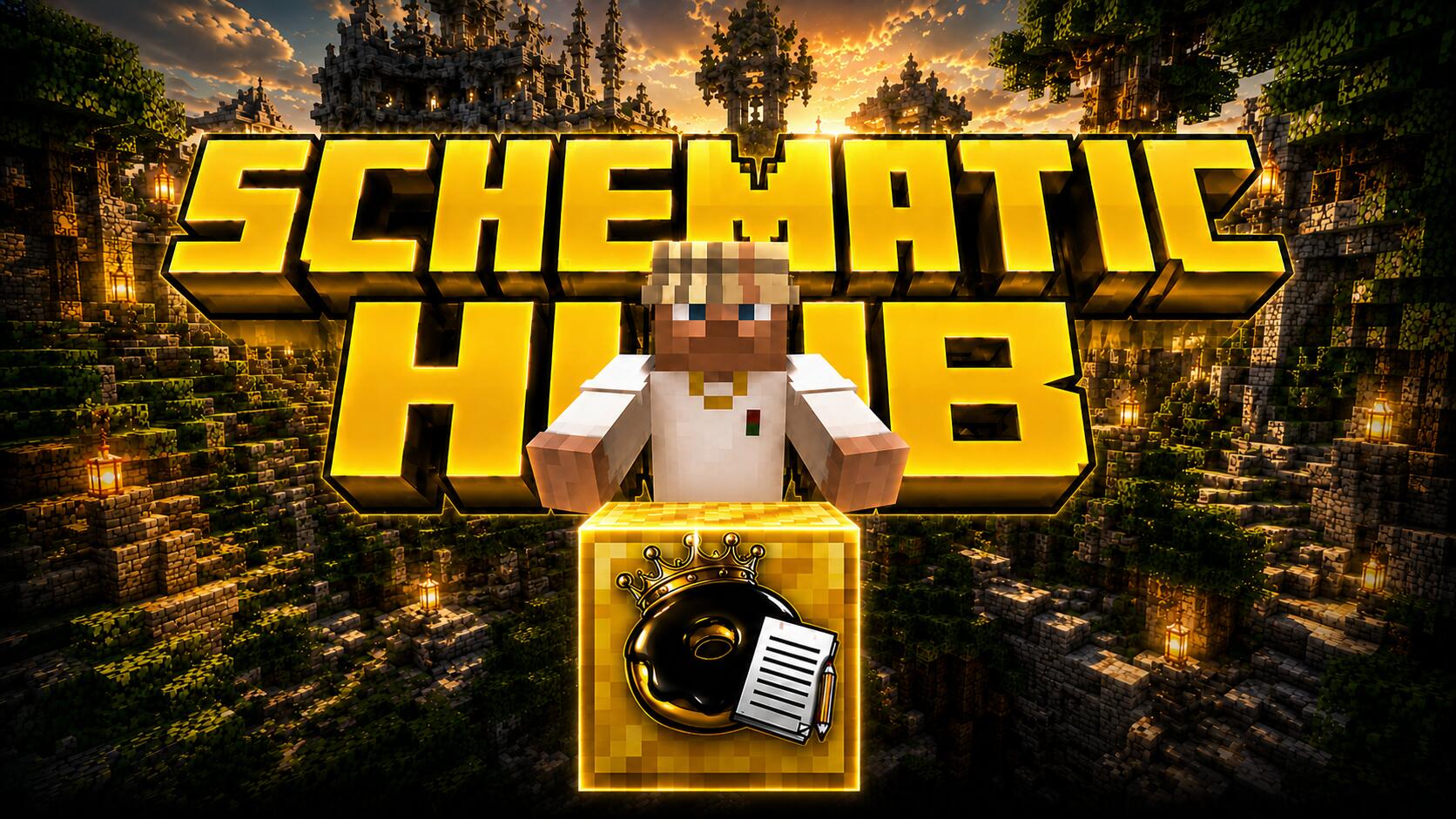Discovery splash banner for Schematic Hub (DonutSMP) Discord server