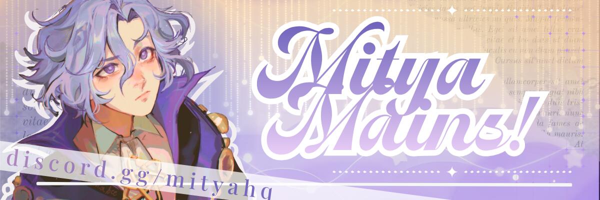 Discovery splash banner for Mitya Mains | Genshin Impact Discord server