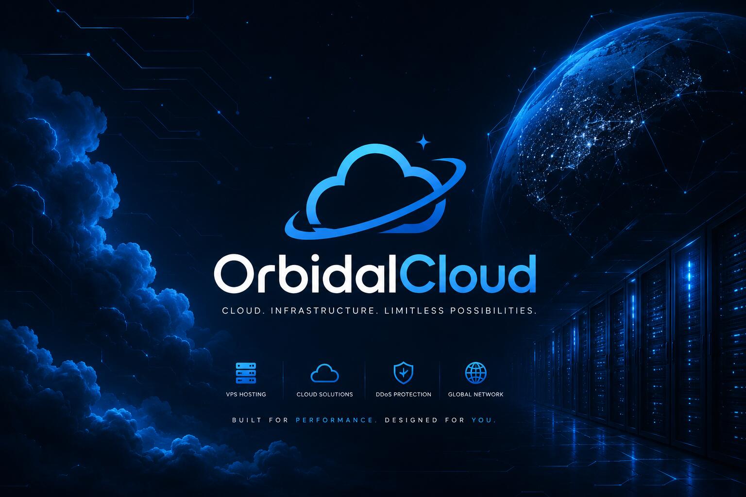 Discovery splash banner for OrbidalCloud™ || Best VPs Hosting Discord server