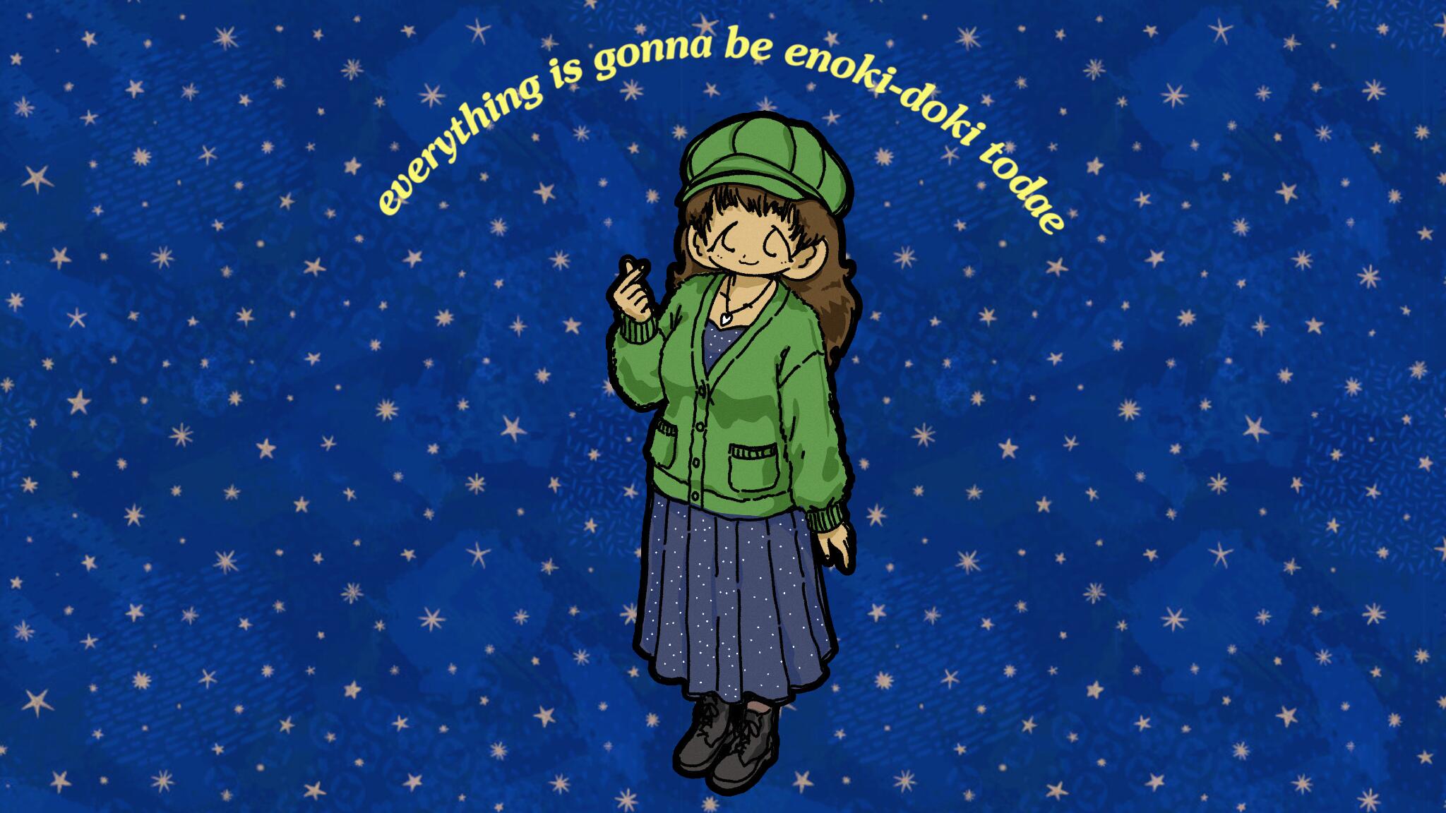 Discovery splash banner for Enoki Doki Literature Club Discord server