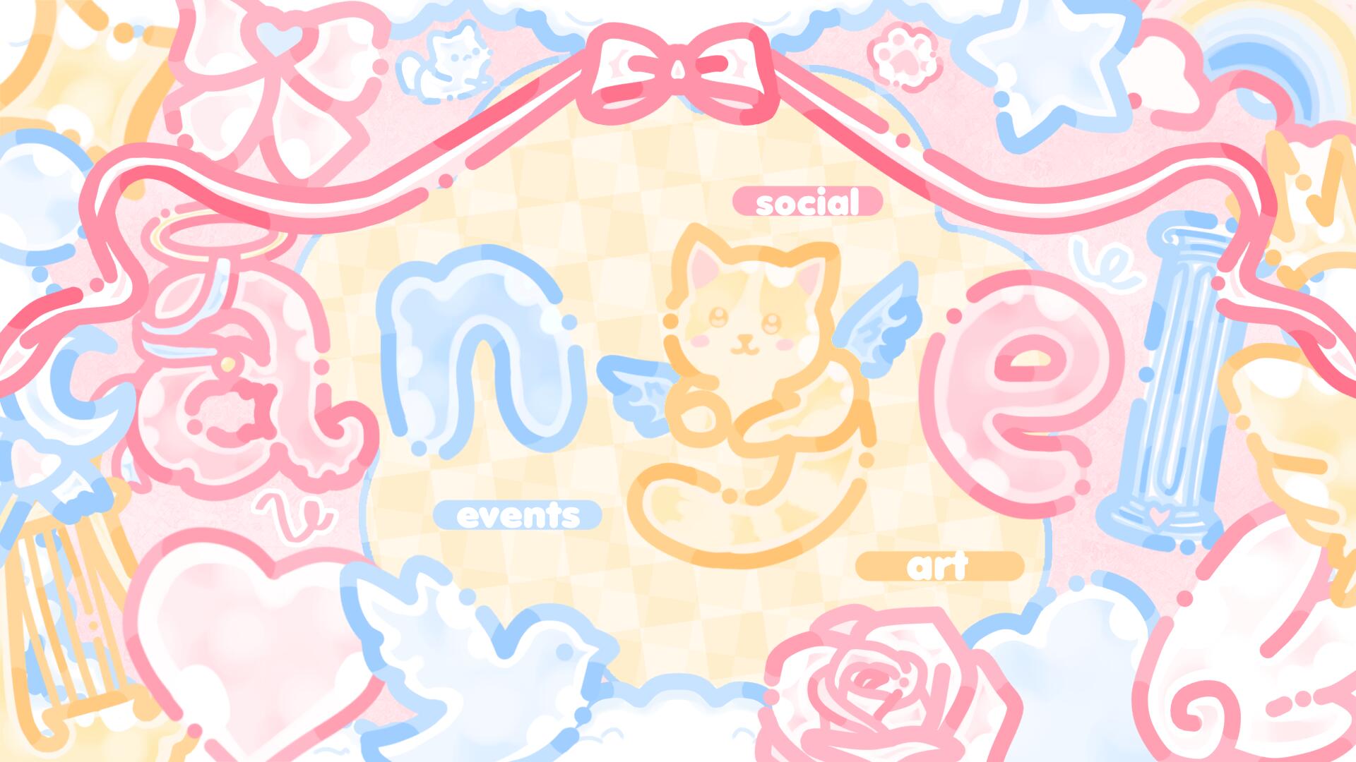 Discovery splash banner for angel ༉‧₊˚ social ₊ active ₊ art ₊ roblox ₊ gaming ₊ vc Discord server