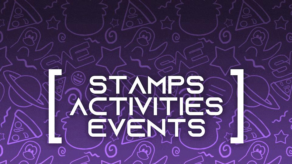 Discovery splash banner for Stamps, Activities & Events Discord server