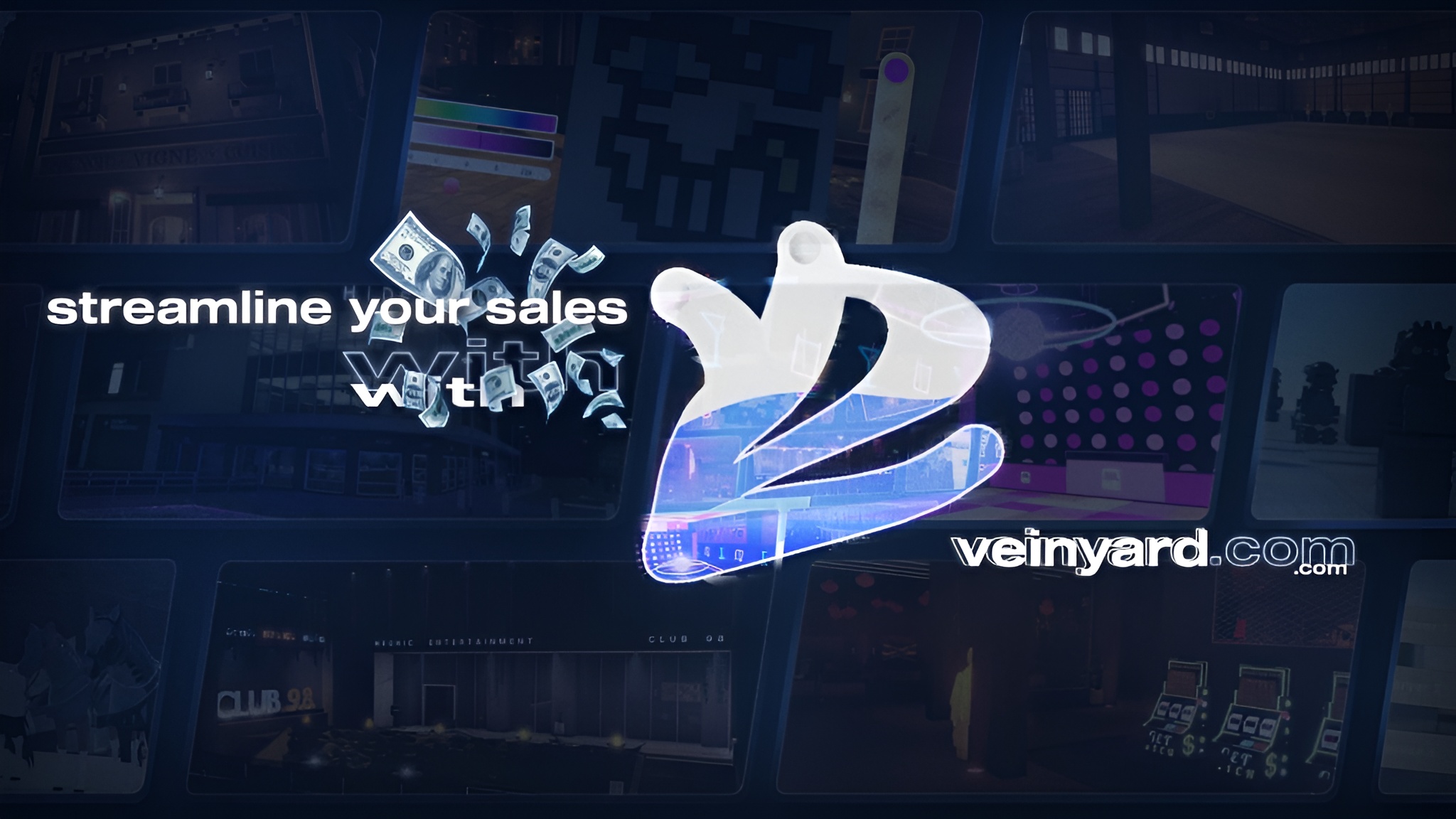 Discovery splash banner for veinyard.com Discord server