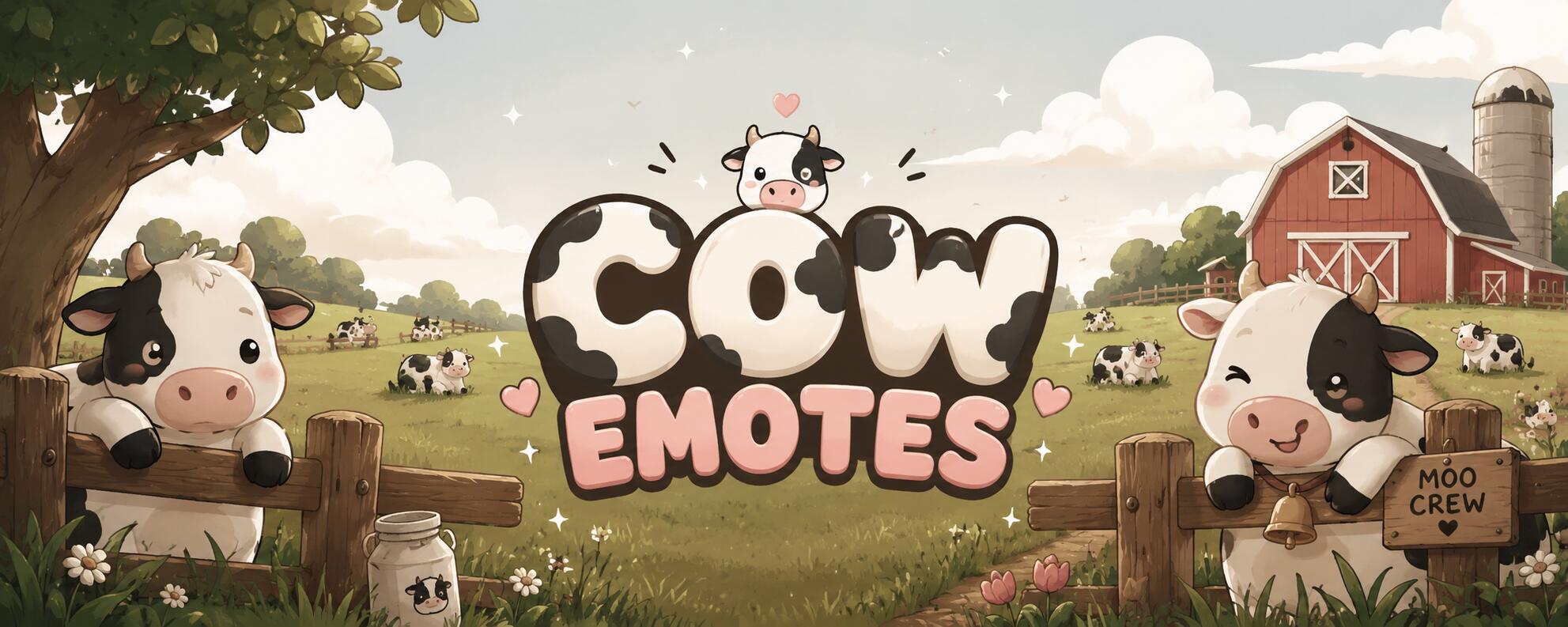 Discovery splash banner for Cow Emotes/Emojis Discord server