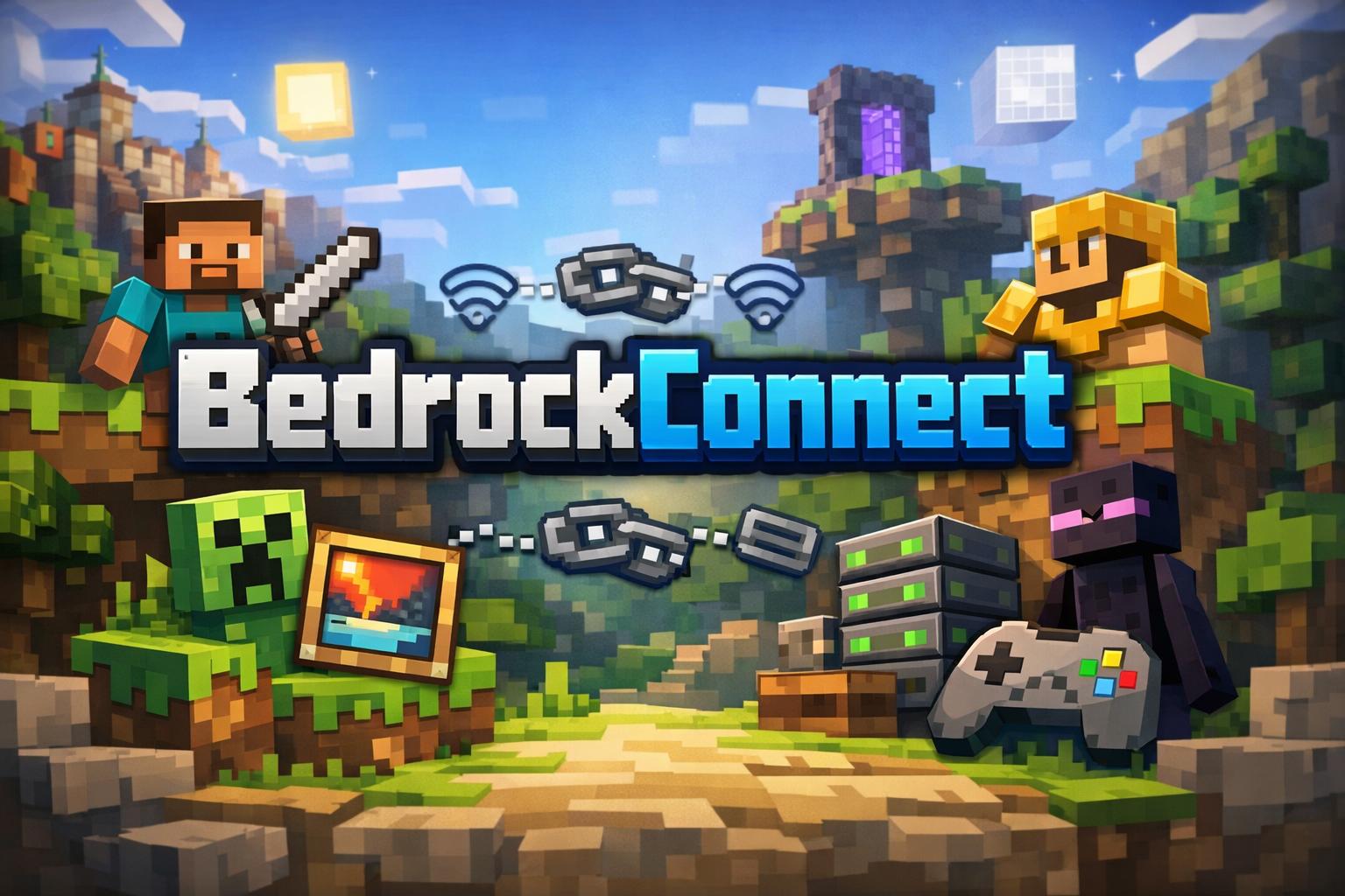 Discovery splash banner for ๐ BedrockHub.IO Discord server