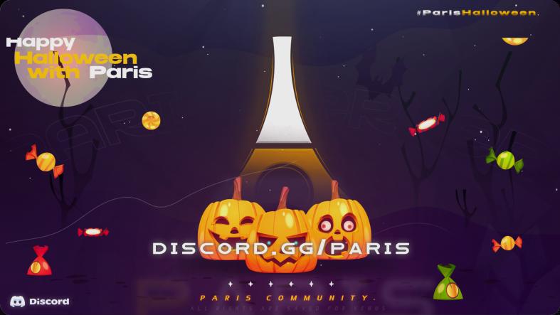 Discovery splash banner for Paris Halloween 🍭 . Discord server